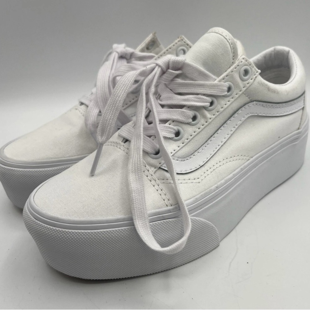 (new) Vans Women's White Platform Shoes Sneakers